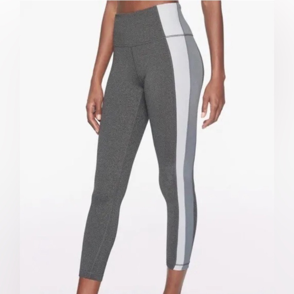 ATHLETA Salutation Colorblock Asymmetrical Powervita 7/8 Yoga Leggings 225957